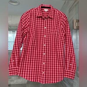 J. Crew Red pink Plaid Long Sleeve Shirt
